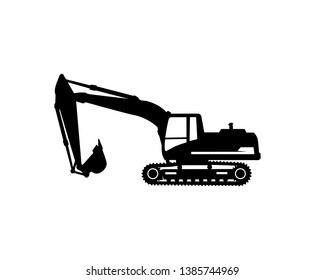 Excavator logo template vector. Heavy equipment logo vector for construction company. Creative excavator illustration for logo template.