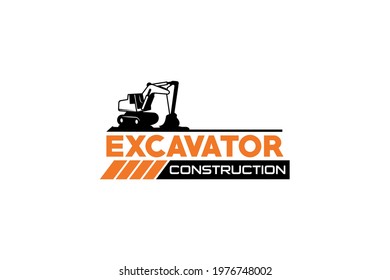 Excavator logo template vector. Heavy equipment logo vector for construction company. Creative excavator illustration for logo.