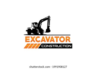 Excavator logo template vector. Heavy equipment logo vector for construction company. Creative excavator illustration for logo.