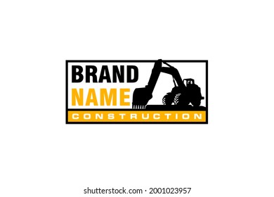 Excavator logo template vector. Heavy equipment logo vector for construction company. Creative excavator illustration for logo.