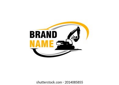 Excavator logo template vector. Heavy equipment logo vector for construction company. Creative excavator illustration for logo.
