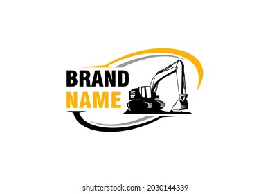 Excavator logo template vector. Heavy equipment logo vector for construction company. Creative excavator illustration for logo.