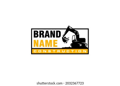 Excavator logo template vector. Heavy equipment logo vector for construction company. Creative excavator illustration for logo.