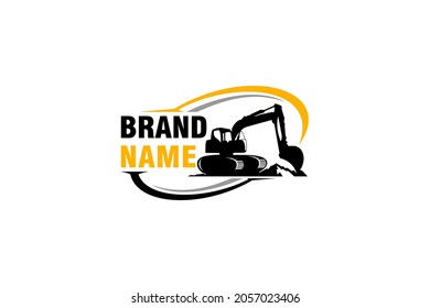 Excavator logo template vector. Heavy equipment logo vector for construction company. Creative excavator illustration for logo.