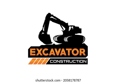 Excavator logo template vector. Heavy equipment logo vector for construction company. Creative excavator illustration for logo.