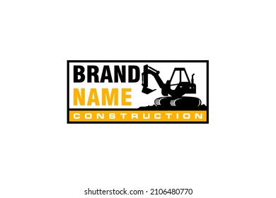 Excavator logo template vector. Heavy equipment logo vector for construction company. Creative excavator illustration for logo.
