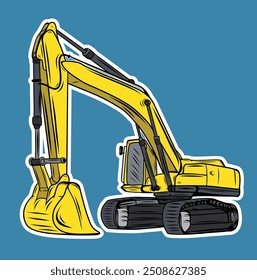 Excavator logo template vector. Heavy equipment logo vector for construction company. Creative excavator illustration for logo template.