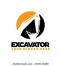 Excavator logo template vector illustration