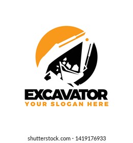 Excavator logo template vector illustration