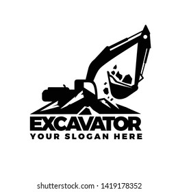 Excavator logo template vector illustration