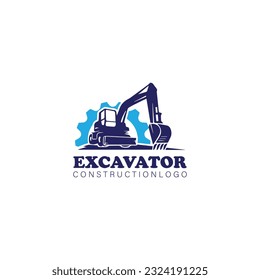 Excavator logo template vector illustration. Heavy equipment logo vector for construction company