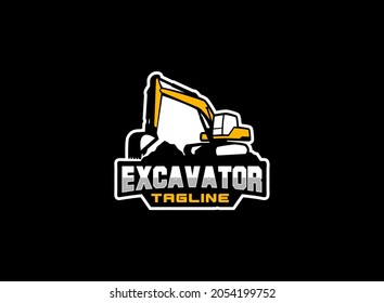 Excavator logo vector for construction company. Heavy equipment template vector illustration for your brand.