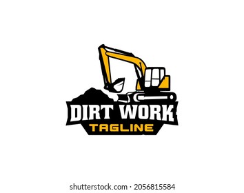 Excavator logo vector for construction company. Heavy equipment template vector illustration for your brand.