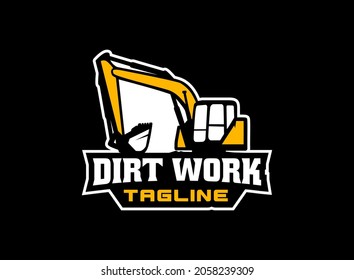Excavator logo vector for construction company. Heavy equipment template vector illustration for your brand.