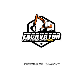 Excavator Logo Vector Construction Company Heavy Stock Vector (Royalty ...