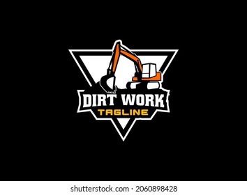 Excavator logo vector for construction company. Heavy equipment template vector illustration for your brand.