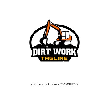 Excavator logo vector for construction company. Heavy equipment template vector illustration for your brand.