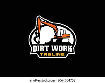 Excavator logo vector for construction company. Heavy equipment template vector illustration for your brand.