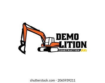 Excavator logo vector for construction company. Heavy equipment template vector illustration for your brand.