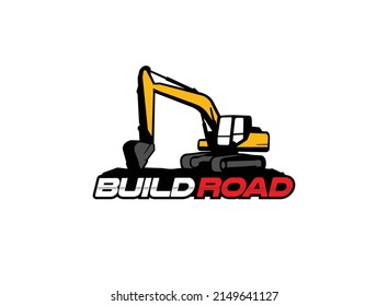 Vector de logotipo de excavador para la empresa de construcción. Ilustración vectorial de la plantilla de equipo pesado para su marca.