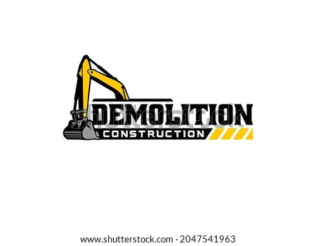 Excavator logo vector for construction company. Heavy equipment template vector illustration for your brand.