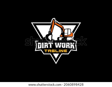 Excavator logo vector for construction company. Heavy equipment template vector illustration for your brand.