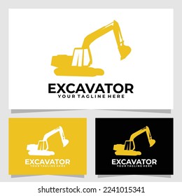 silueta de diseño vectorial del logotipo de excavadora