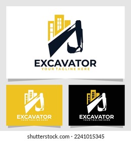 Baggerlogo, Vektordesign-Silhouette