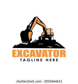 Plantilla de diseño de vectores con logotipo de excavación