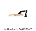 excavator logo vector illustration, construction excavator logo template