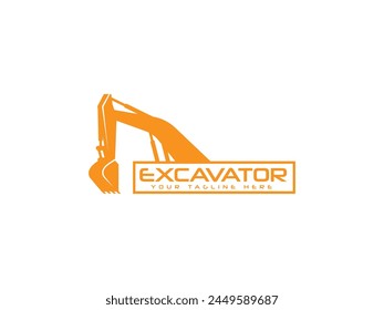 excavator logo vector illustration, construction excavator logo template