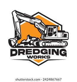 Excavator logo vector illustration, perfect for construction rental equipment logo design