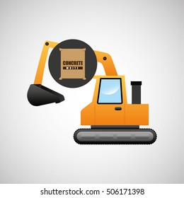 excavator machine concrete graphic vector illustration eps 10