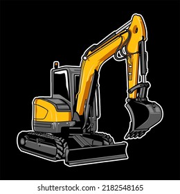 Excavator Machine Construction Equipment Vector