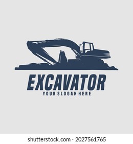 excavator machine construction logo design