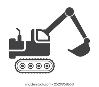 escavação da máquina escavadora com ícone de balde