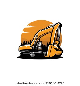 Excavator machine illustration vector isolated in white background