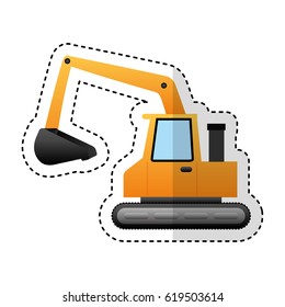 excavator machine isolated icon