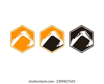 Excavator machine logo icon vector template