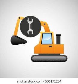 excavator machine wrench tool graphic vector illustration eps 10