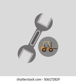 excavator machine wrench tool graphic vector illustration eps 10