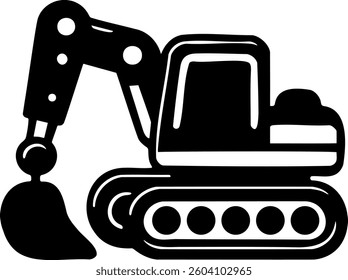 Excavator machinery working on construction, Toy excavator vector 