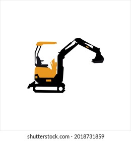 excavator mini vektor design style awesome