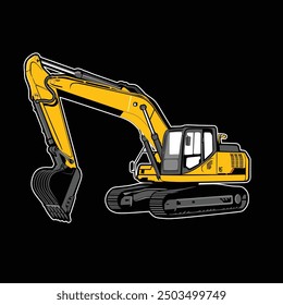 excavator mining construction heavy equipment excavator vector by pentink studio