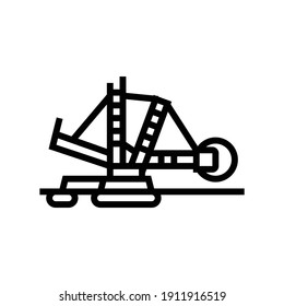 excavator mining stone line icon vector. excavator mining stone sign. isolated contour symbol black illustration