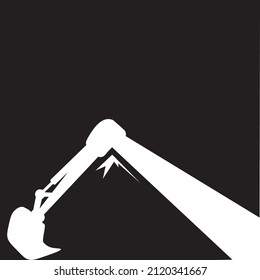 Excavator and mountain logo free vector design