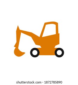 Bagger auf weißem Hintergrund, Vektorgrafik