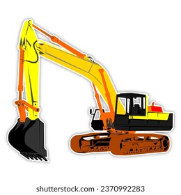 excavator on a white background vector illustration