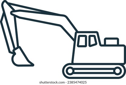 Excavator outline icon. Monochrome simple sign from transportation collection. Excavator icon for logo, templates, web design and infographics.