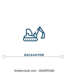 excavator outline vector icon. simple element illustration. excavator outline icon from editable construction concept. can be used for web and mobile
